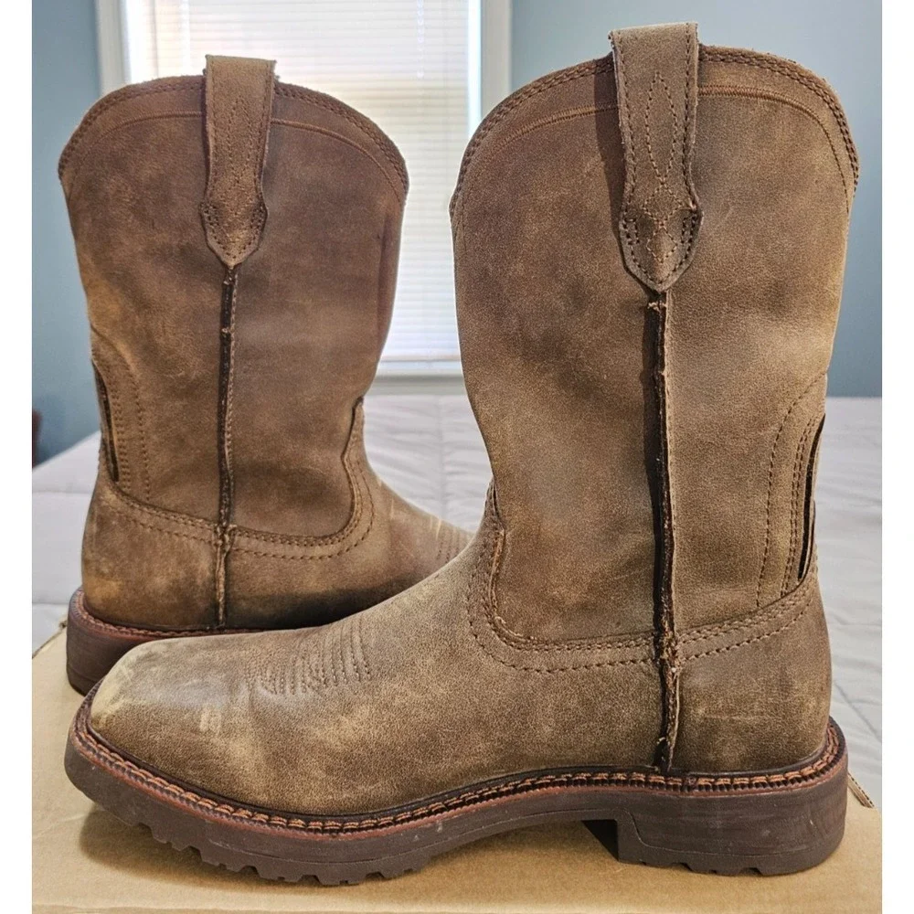 Ariat® (Men's 9 D) Activator™ Square Toe Work Boot in Brown Bomber - $200